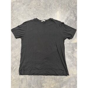 Adam Lippes Black 100% Pima Cotton Short Sleeve Crew Neck Men's T Shirt Sz XL